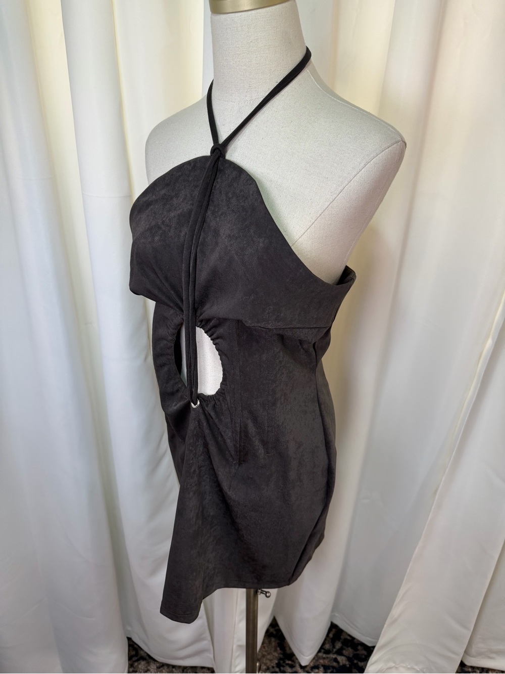 Meji Meji ‘Arewa’ Sculpted Halter Dress in “Coco Crush Brown” Size 8 - Picture 10 of 16